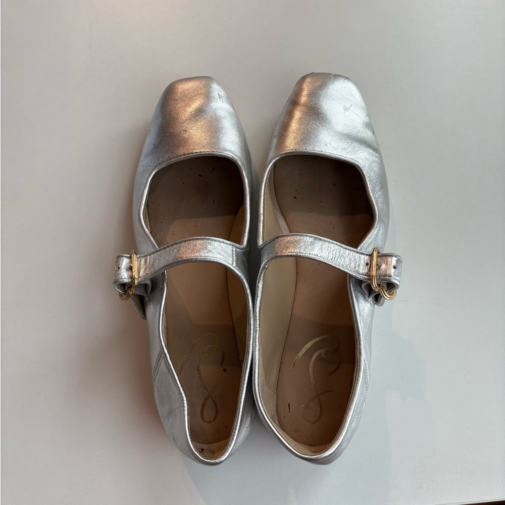Sam Edelman Silver Mary Jane Flats